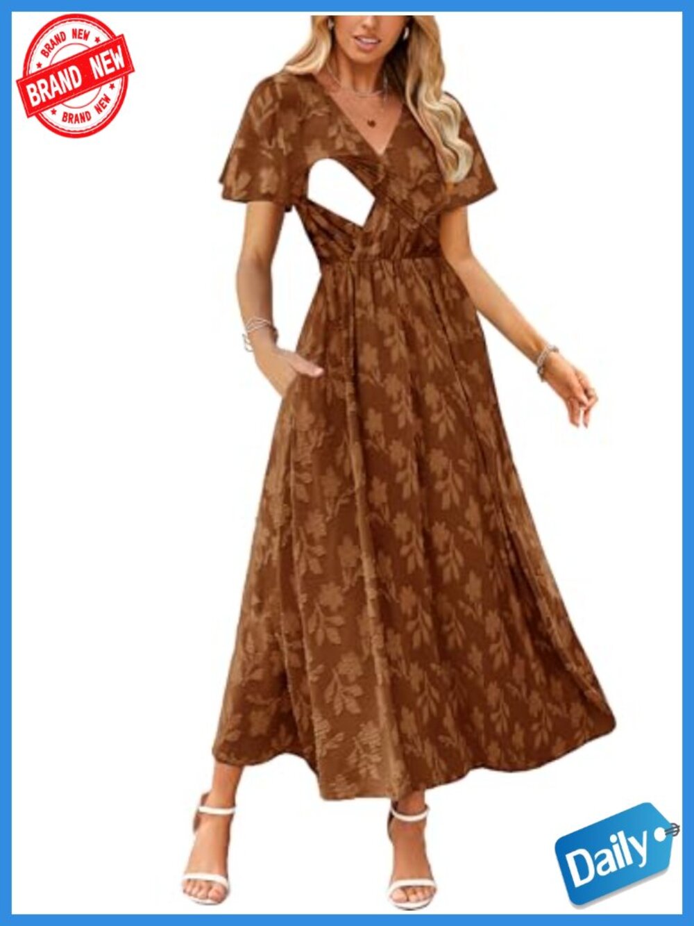 Nursing Floral Dresses for Women Maternity Wedding Guest V-Neck Pockets Short